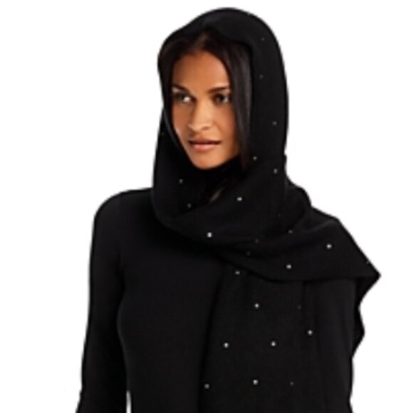 Carolyn Rowan Accessories Cashmere & Crystal Hooded Scarf - Picture 4 of 4